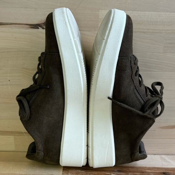 CLARKS Collection Olive Green Suede-Like Comfort Sneakers W8 - Picture 7 of 8